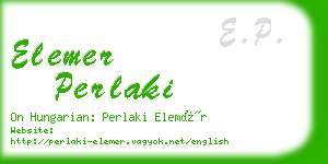 elemer perlaki business card